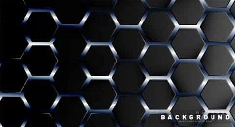 Abstract black hexagon pattern on a technology style of neon gradient backgro イラスト素材