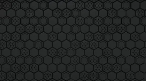 Abstract black hexagonal background. Embossed Hexagon, honeycomb black Backgr Stock Illustration
