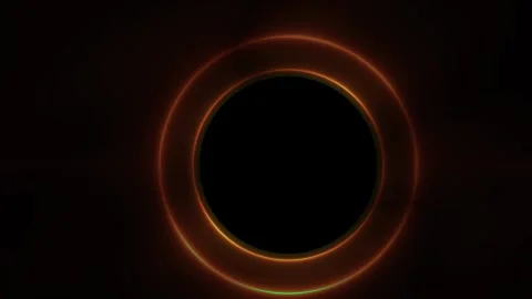 Abstract Black Hole Simulation with Glowing Rings in Deep Space. Stock Footage 334409400