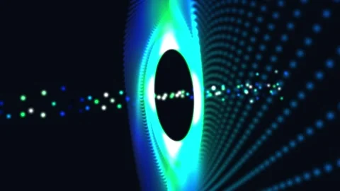 Abstract black hole simulation with glowing particles in motion Stock Footage 340141132