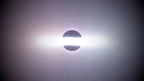 Abstract Black Hole Singularity with Glowing Accretion Disk Seamless Loop 3D Stock Footage 345592159