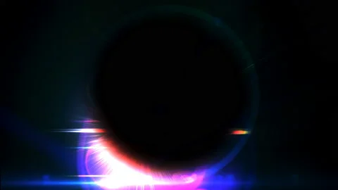 An abstract black hole surrounded by bright, changing light. Movement around Stock Footage 139337922