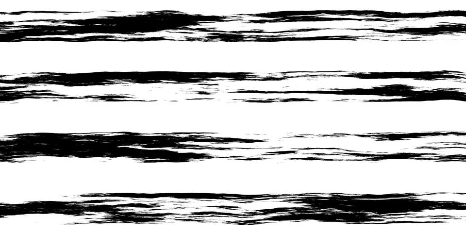 Abstract black horizontal parallel thick hand-drawn brush line stripes patt.. Illustrazione stock
