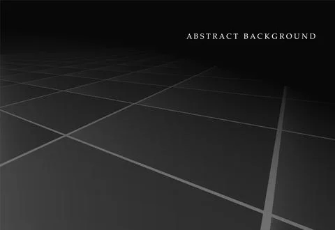 Abstract black infinity background with perspective. Dark gray tile floor s.. Illustrazione stock