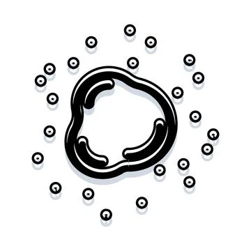 Abstract black ink blob splattering on white Stock Illustration