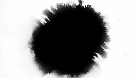 An Abstract Black Ink Blot featuring a Unique Texture and Shape, showcasing Stock Footage 303703372