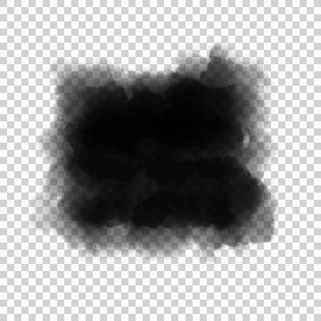 Abstract Black Ink Blot on Transparent Background Stock Illustration