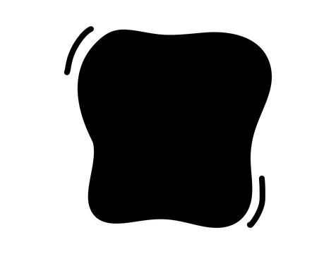 Abstract black ink blot vector shape with rounded, fluid edges and curved lin Иллюстрация