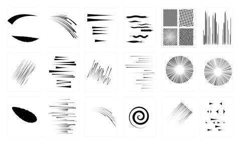 Abstract black ink brush strokes for artistic paint and grunge textures Stock Illustration
