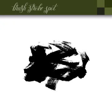 Abstract black ink hand drawing brush strokes spot element Stock Illustration