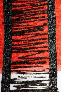 Abstract Black Ink Pen Scribbles and Lines on a Coloured Background Stock Photos
