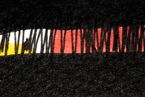 Abstract Black Ink Pen Scribbles and Lines on a Coloured Background Stock Photos