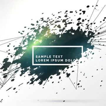 Abstract black ink splash with lines background Ilustración de archivo