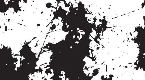 Abstract black ink splash texture with artistic paint drops and grunge splatter Stock Illustration