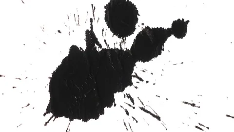 Abstract black ink splashes create unique designs in various forms Stock Footage 320417527