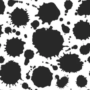 Abstract Black Inkblots Pattern イラスト素材
