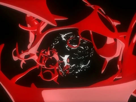 Abstract Black Inner Core and Surrounding Red Video stock 20399442