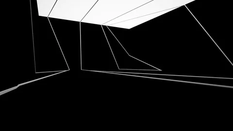 Abstract black interior with white glossy lines.  Stock Footage 83385307
