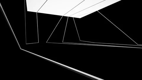 Abstract black interior with white glossy lines.  動画素材 83385312