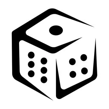 Abstract Black Isometric Dice Graphic Stock Illustration