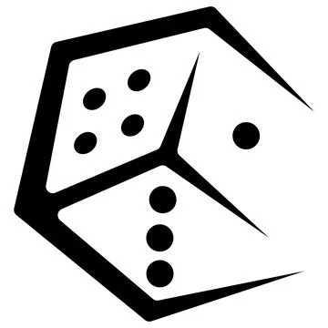 Abstract Black Isometric Dice Graphic Stock Illustration
