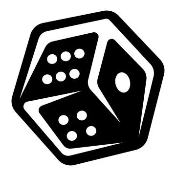 Abstract Black Isometric Dice Graphic Stock Illustration