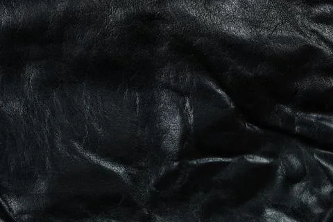 Abstract Black Leather Background, Macro Texture. Foto stock