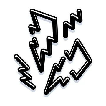 Abstract black lightning bolts creating energy concept Stock Illustration