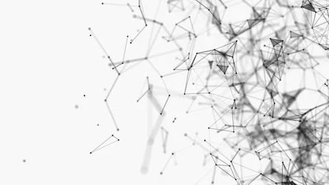 Abstract black line and dot on a white background 4K video Stock Footage 221604488