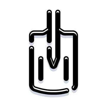 Abstract black line art modern logo design Stock Illustration