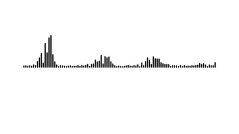 Abstract Black Line Audio Wave Frequency Signal Animation White Background 4K Stock Footage 341030733
