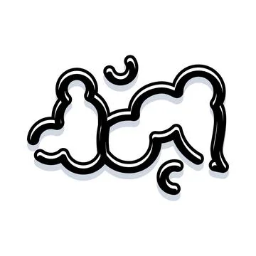 Abstract black line cloud shaped drawing Illustrazione stock