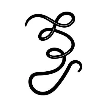 Abstract black line forming continuous loops doodle Ilustración de archivo