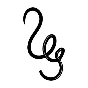 Abstract black line forming continuous doodle loop Illustrazione stock