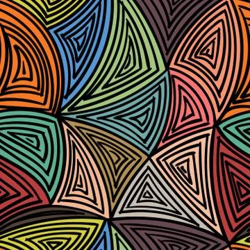 Abstract black line by hand drawing. Illustrazione stock