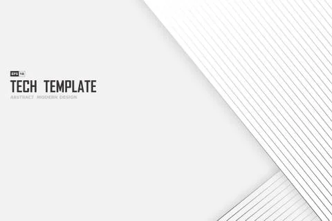 Abstract black line tech stripe on white background design template. Stock Illustration