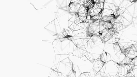 Abstract black line triangles and dot on a white background 4K video Stock Footage 221604732