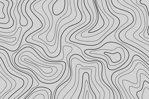 Abstract Black Line Waves Texture Isolated on Gray Background.Vector Illust.. Stock Illustration