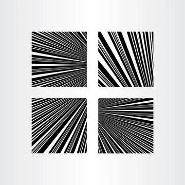 Abstract black lines background vector set Stock-Illustration