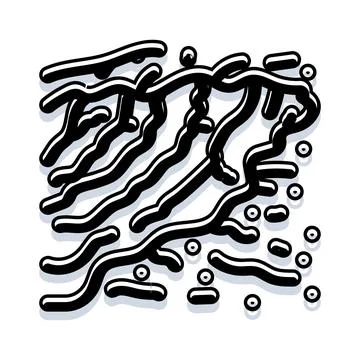 Abstract black lines creating organic flow pattern イラスト素材