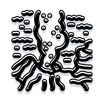 Abstract black lines pattern creating organic shape 스톡 일러스트