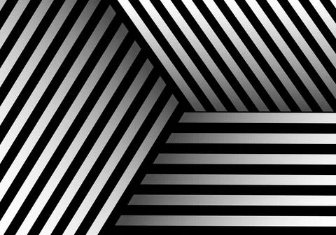Abstract black lines striped pattern overlapping layered on white background Stockillustratie