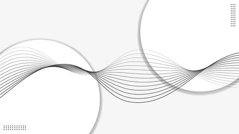 Abstract black lines wave on white gray background.Vector illustration. Stock Illustration
