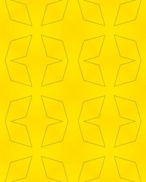 Abstract black lines on yellow background geometric seamless pattern. Stock Illustration