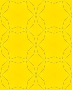 Abstract black lines on yellow background geometric seamless pattern. Illustrazione stock