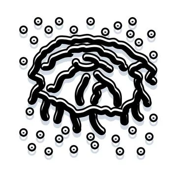 Abstract black liquid amoeba shape forming creative design Stock Illustration