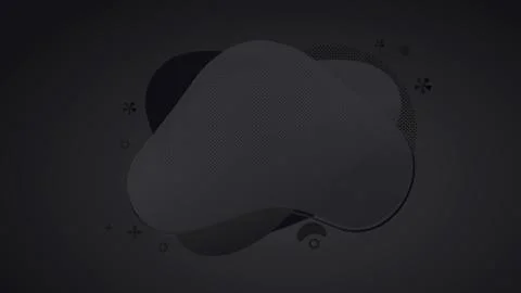Abstract black liquid banner with gradient. Dynamical geometric forms, shapes Stock Illustration
