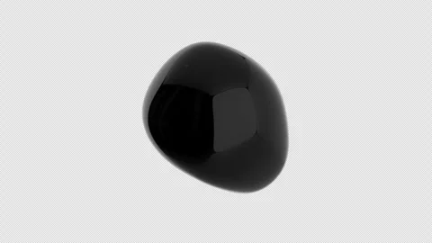Abstract black liquid blob smoothly morphing on a transparent background. Stock Footage 330960952
