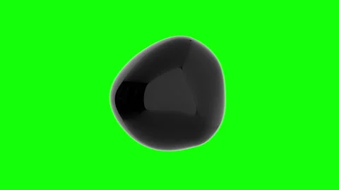 Abstract black liquid blob smoothly morphing on a green screen background. Stock Footage 331491049