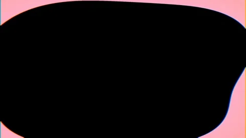 Abstract Black Liquid Shape on Pink Background with VHS Glitch Effect Stock Footage 333083538